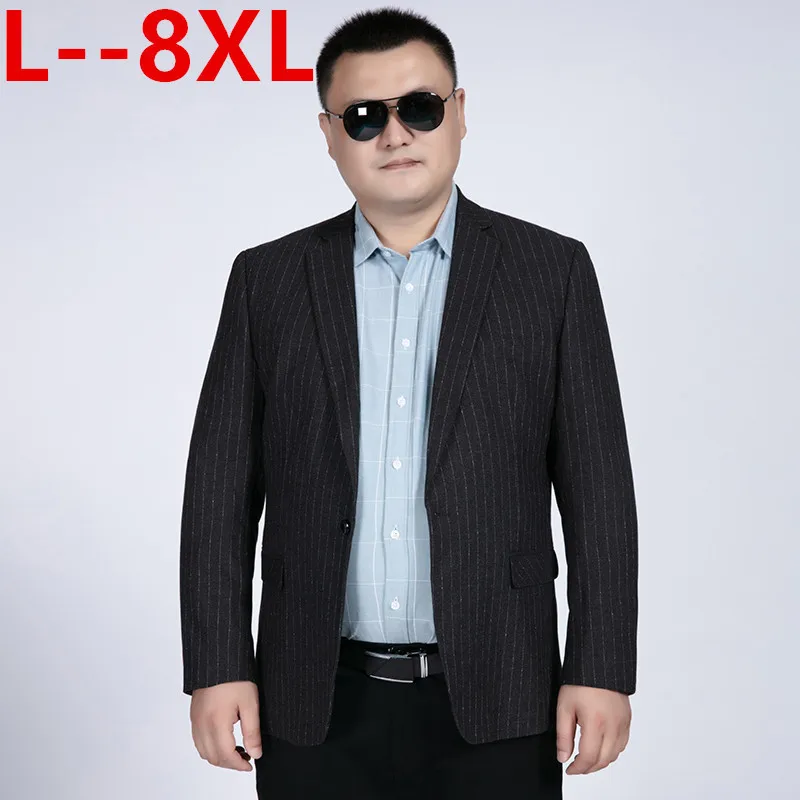 Плюс 10XL 8XL 6XL роскошный мужской блейзер весенний модный брендовый высококачественный хлопковый приталенный мужской костюм Terno Masculino блейзеры для мужчин - Цвет: Black