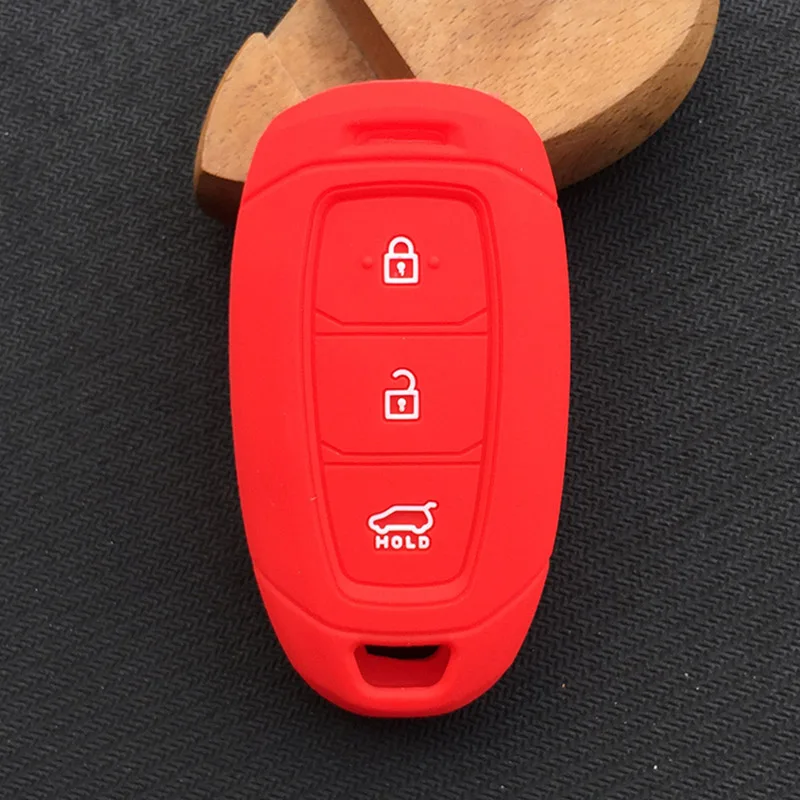Premium Silicone Car Key Cover for Hyundai - 3-Button Protection Shell