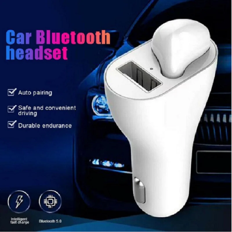 CSTINKJET универсальное автомобильное зарядное устройство USB Bluetooth наушники 2 в 1 быстрая зарядка автомобиля Bluetooth одно ухо автомобиля беспроводная гарнитура