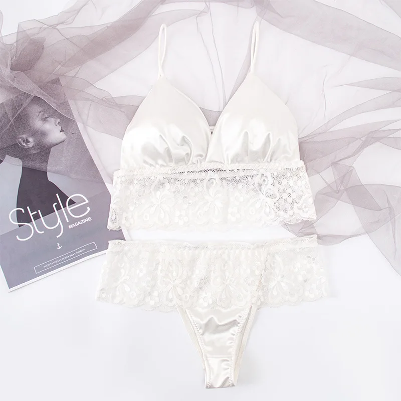 cotton bra and panty sets Women Lace Bra Set Deep V Sexy Lingerie Set Female Underwear Sexy Brassiere And Lace Panties Thongs Intimates Backless Bra Top bra sets