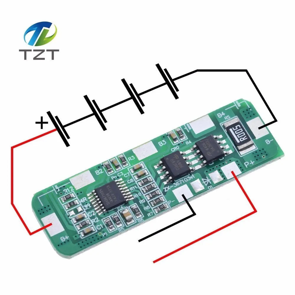 4A-5A PCB BMS Защитная плата управления для 4 упаковок 4S 18650 литий-ионный элемент литиевой батареи MOS транзистор перезаряда короткого замыкания