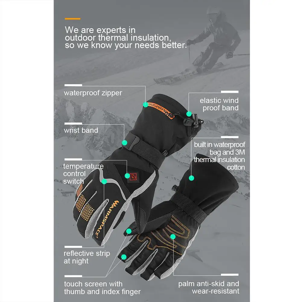 Motorbike Heating Gloves Temperature Control Gloves With Rechargeable Battery Warmming For Men Women Motorcycle Skiing