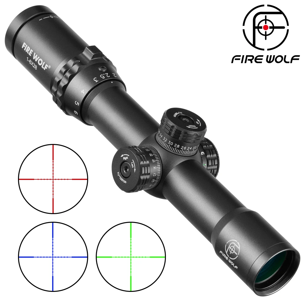 Прицел для винтовки Fire Wolf HD 1 6X28 оптический прицел с перекрестной сеткой RGB
