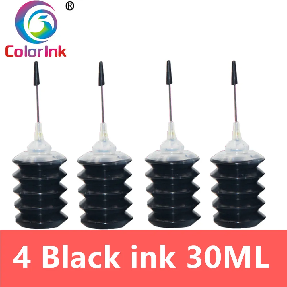 

ColorInk 4 bottle Black Universal 30ml dye ink K C M Y Refillable Ink kit For HP for Canon for Brother for Epson printer