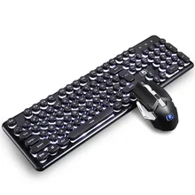 For 620 Mamba Wireless Charging Shining Game Keyboard Mouse Set ABS Particles Ergonomics 2400dpi Photoelectric Resolution