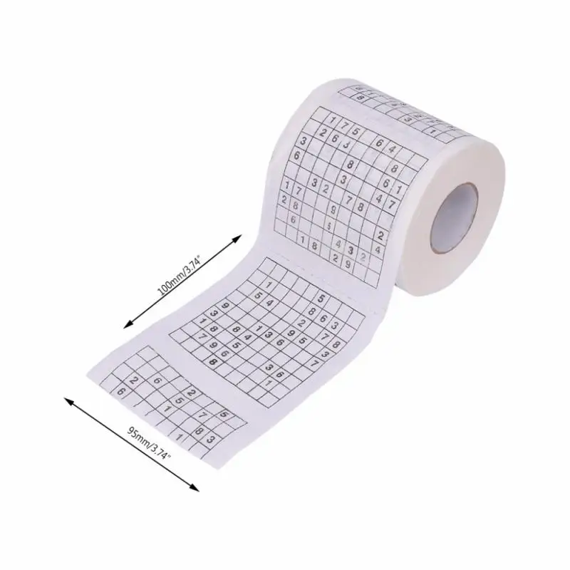 Hot 1 Roll 2 Ply Novelty Funny Number Sudoku Printed WC Bath Funny Soft Toilet Paper Tissue Wood Pulp 300 Bathroom Supplies Gift