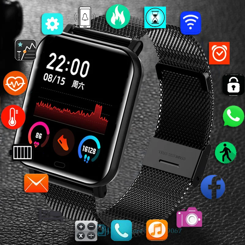 Смарт-часы унисекс фитнес-трекер пульсометр умные часы для Android iOS 2021 |