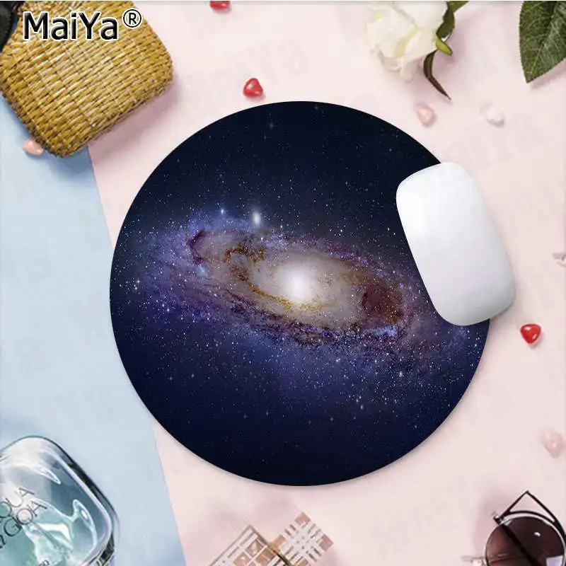 MaiYa Galaxy Круглый Коврик для мыши PC компьютерный коврик компьютерный стол коврик для игр - Цвет: 20x20cm