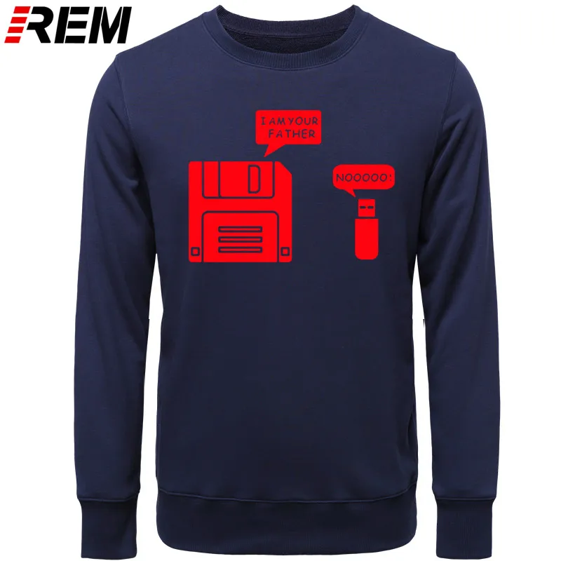 REM USB дискета я ваш отец мужские хлопковые с длинным рукавом юмором диск повседневные Camisetas Hombre мужские кофты с капюшоном, толстовки - Цвет: NAVY RED