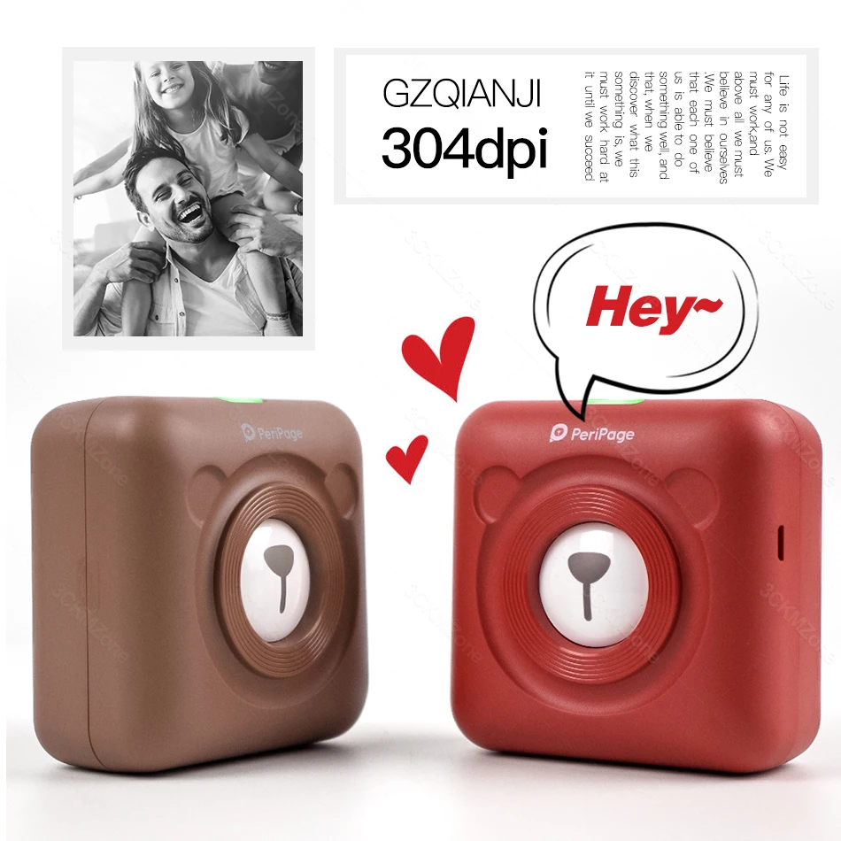 Фотопринтер PeriPage Bluetooth термопринтер карманный мини принтер портативный для iOS