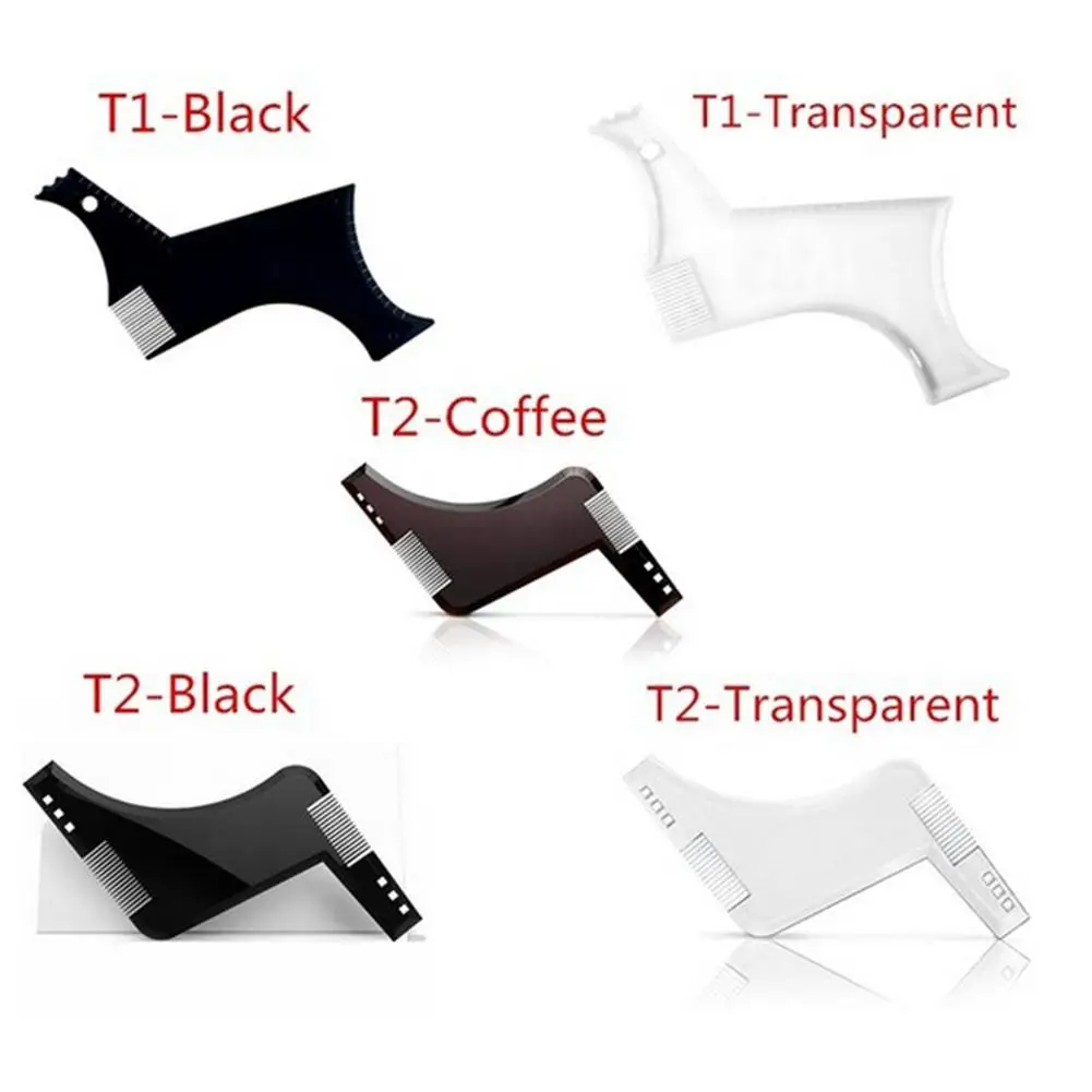 Men Beard Shaping Styling Template Comb Transparent Men s Beards Combs Beauty Tool For Hair Beard 5