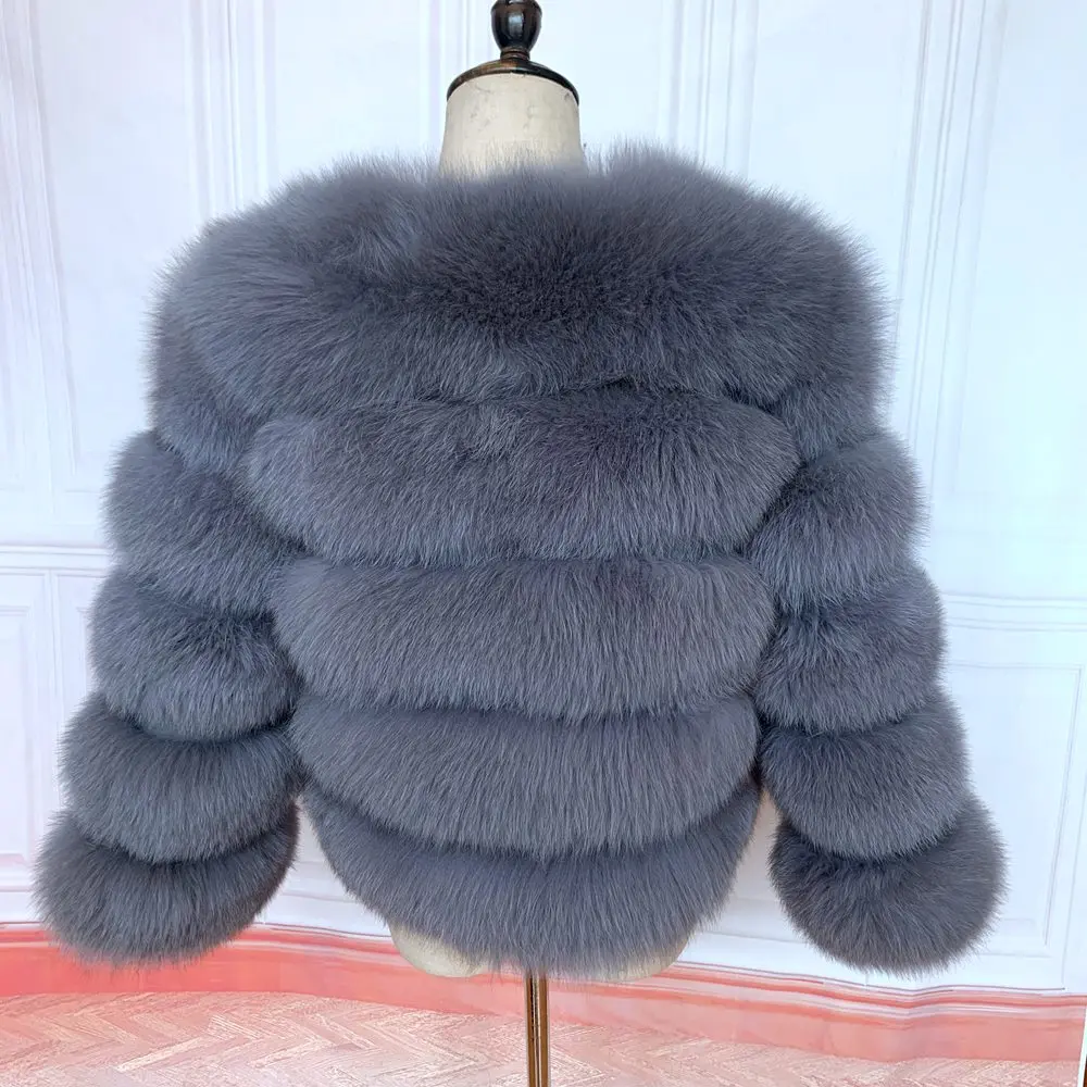 NEW style real fur coat 100% natural fur jacket female winter warm leather fox fur coat high quality fur vest Free shipping long puffer