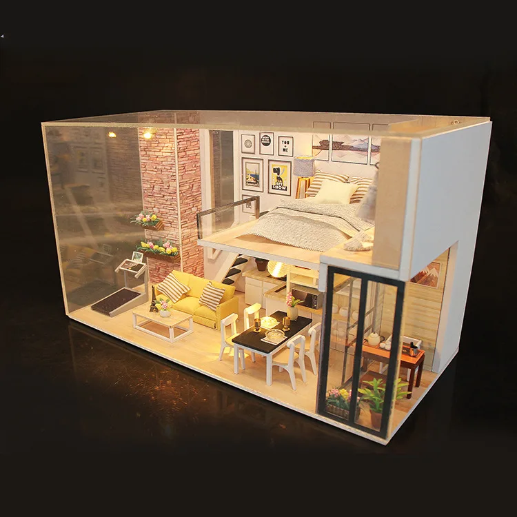 

M038 Give You Happiness DIY Hut Model Toy Modern Style Educational Creative Christmas Birthday Gift