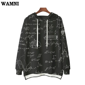 

WAMNI Brand 3d Black Fleece Hoodies Women Front Short Back Long High Quality Formula Personalised Winter Warm Hoodies