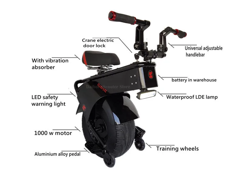 Daibot Electric Unicycle With Seat 18 Inch One Wheel Self-balancing Motorcycle Adults Electric Scooter 1000W 60V 90KM (24)