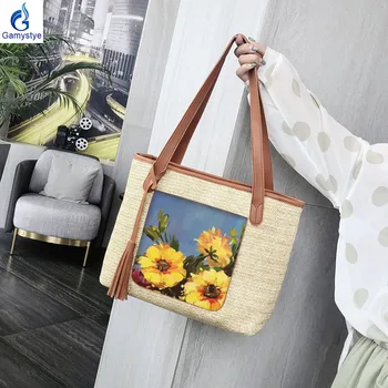 

NEW Summer Bohemian Beach Bags Luxury Brand canvas Lady Handbags Capacity Straw Bags Women Handmade Woven Basket Bolsa Tote