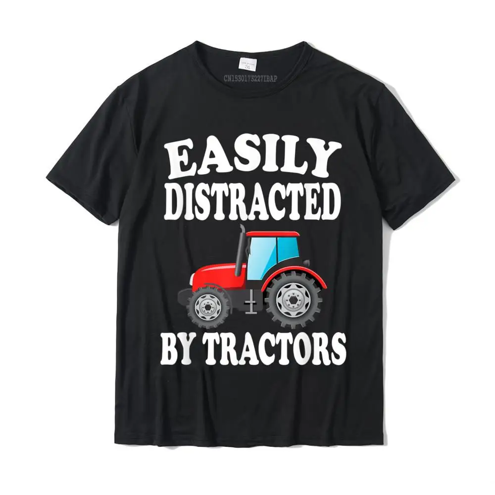 Slim Fit Man 2021 Discount Summer Tops & Tees O-Neck ostern Day 100% Cotton T-shirts Customized Short Sleeve T-shirts Easily Distracted By Tractors Farming Funny T-Shirt__MZ16713 black