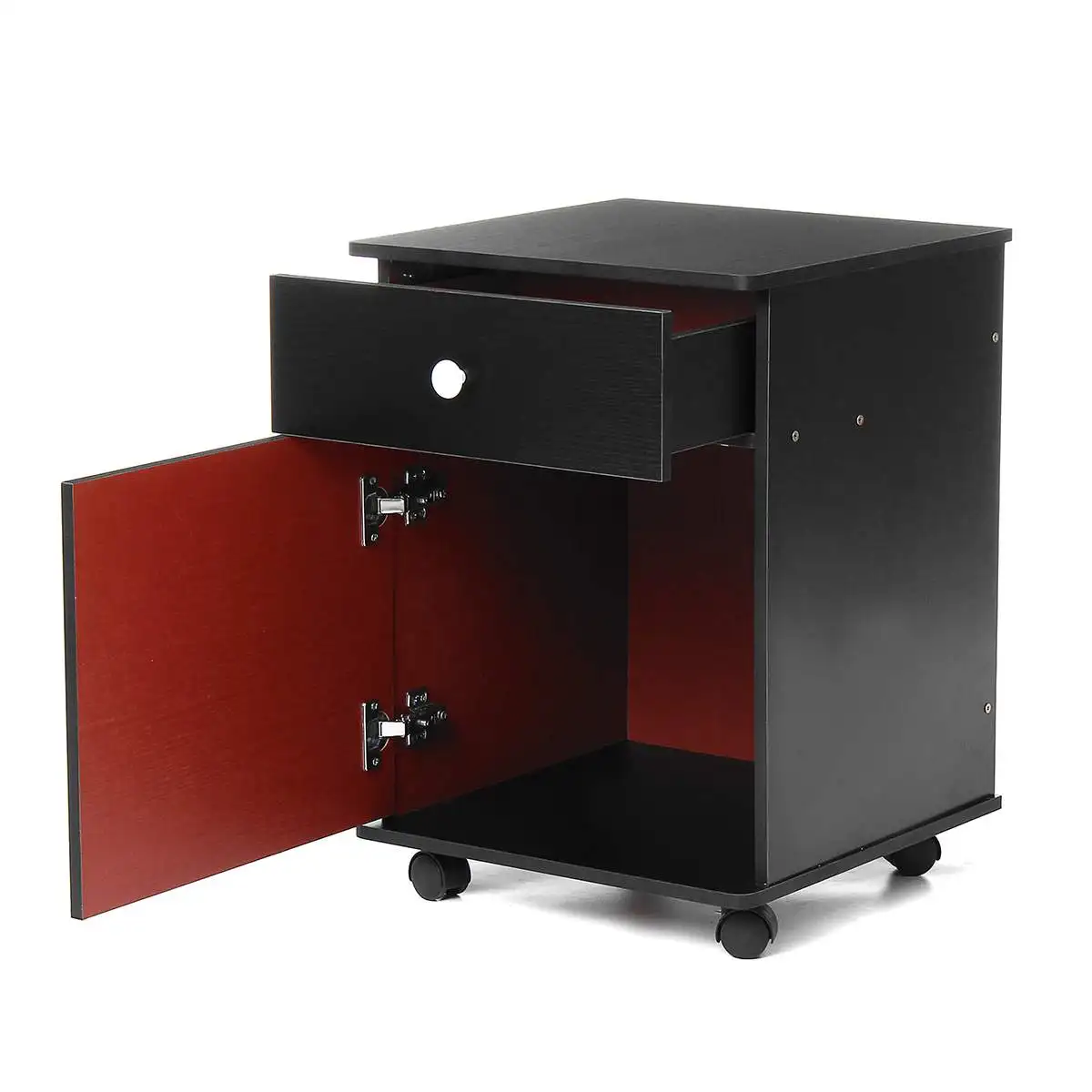 

Mobile Nightstand Wooden Bedside table With wheels drawer organizer Storage cabinet desk bedroom Furniture office filing Cabinet