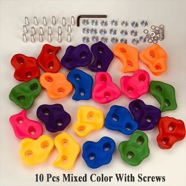 Plastic Climbing Rock Wall Stones Assorted Color for Kids Rock Climbing Wall Stones Indoor Outdoor Hand Feet Holds Grip Kits 11