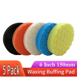 Kit de tampons de polissage en éponge 6 pouces, 5 pièces, composé de lavage de voiture, outil de polissage de réparation de beauté automobile 