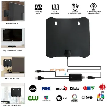 

Newest Amplified HD Digital TV Antenna Long 80-100 Miles Range Freeview Local Channels With Amplifier Signal Booster Coax Cable