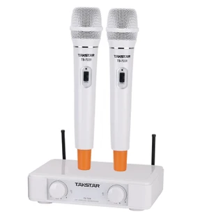 Takstar TS-7220 беспроводной ручной микрофон uhf беспроводной микрофон бытовой на сцене ktv домашний черный/белый - Цвет: Белый