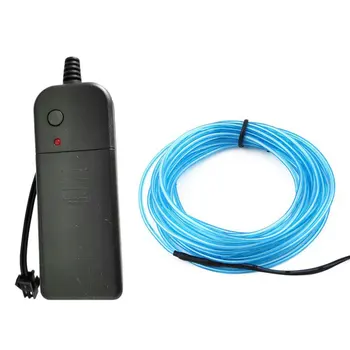 

1pc 3M Flexible EL Wire Tube Rope Battery Powered Flexible Neon Light Car Party Wedding Decoration With Controller