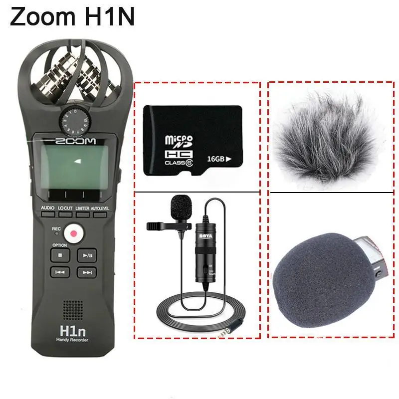 

ZOOM H1N Handy Recorder Digital Camera Audio Recorder Interview Recording Stereo Microphone for DSLR Boya BY-M1 Microphone