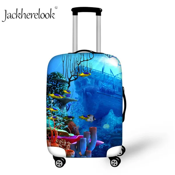 Jackhereook 3D тропическая рыба печатных эластичный Дорожный чемодан Пылезащитный Чехол подводный морской мир багаж защитный чехол Сумки - Цвет: C0293