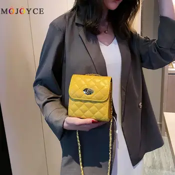 

Fashion Messenger Bags Women Diamond Lattice PU Leather Solid Color Shoulder Bags