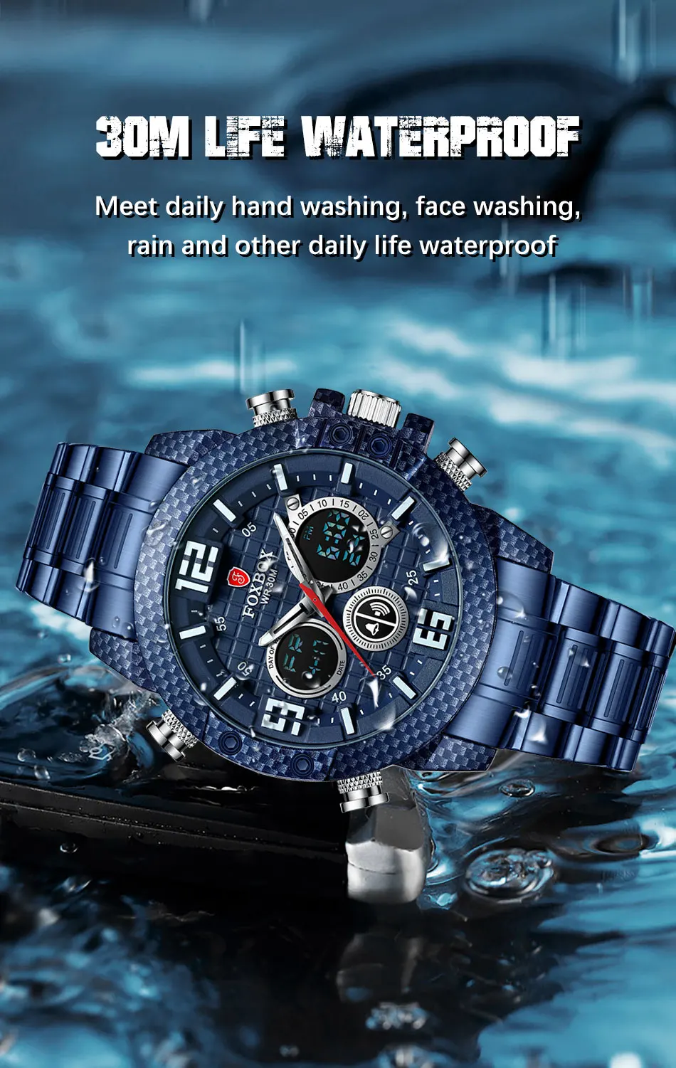 2021 orologio Fox di marca da uomo cassa in fibra di carbonio orologi sportivi al quarzo da uomo orologio da polso digitale impermeabile militare Clcok_voghion.com