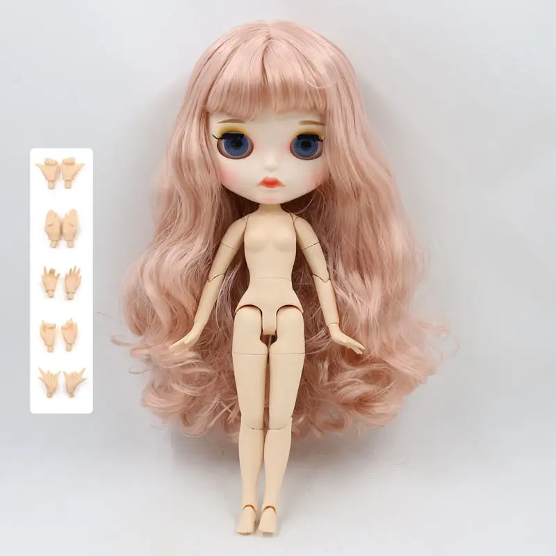 ICY Fortune Days factory blyth кукла белая кожа суставное тело новое матовое лицо с бровями Губы розовые мягкие кудри волосы DIY sd Подарочная игрушка - Цвет: matte face