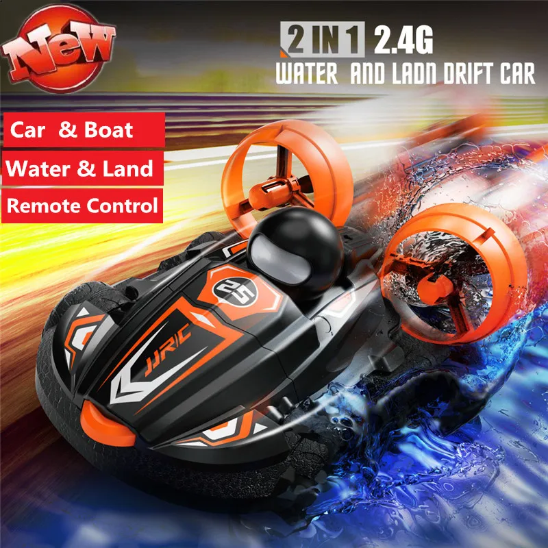 

Water and Land 2 IN 1 Remote Control Drift Car Hovercraft Kids RC Toy 2 To 1 Deformation Multifunctional RC Hovercraft Boat Cars