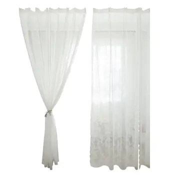 

Hotel Window Partition Printed Semi-shading Valance Drape Voile Lace Screens