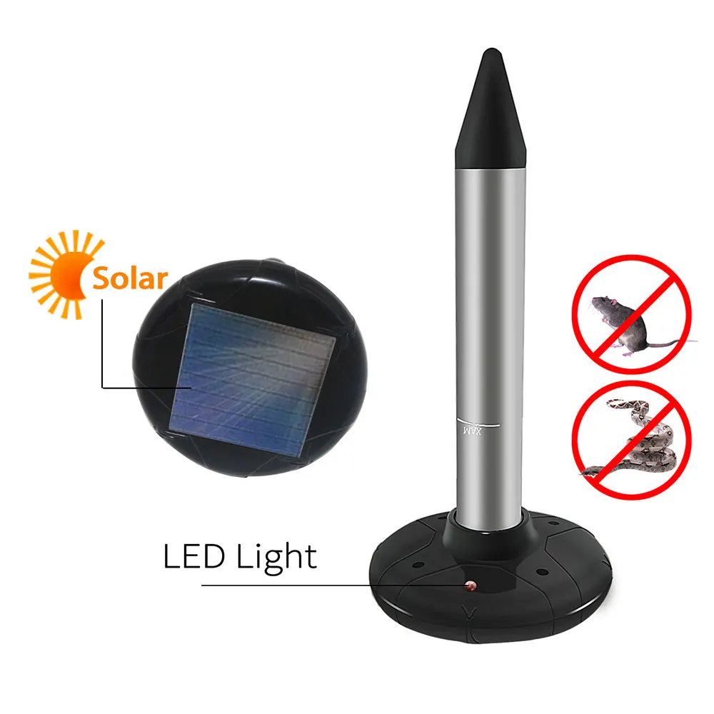 1.2V 800MAH Ultrasonic Snake Repeller 400-1000（HZ) Garden Insect Outdoor Rodent Control Solar Power Repeller Electronic Animal