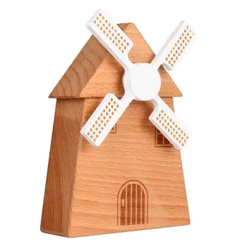 

Wooden Music Box Windmill Shape Melody Box Home Desktop Ornament Wood Crafts for Cafe Shop Home Decor Desktop Decor Girls Room
