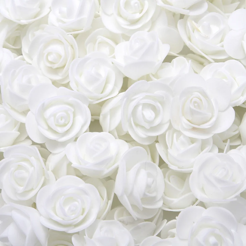 500pcs White Поролоновые розы 500 шт 3,5 см искусственные поролоновые Цветочные головки DIY 20 см плюшевый мишка плесень PE Роза аксессуары в виде мишки Декор подарок на день Святого Валентина - Цвет: 500pcs White