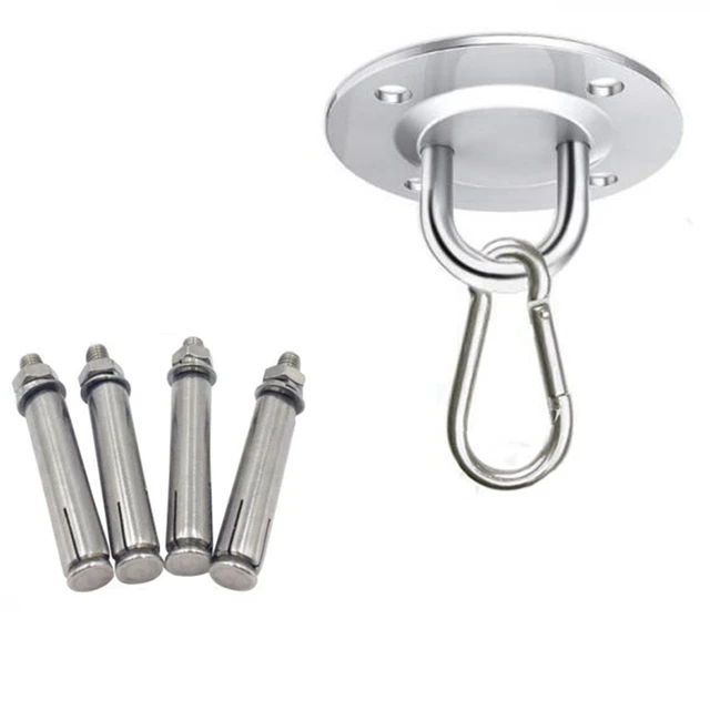 304 Stainless Steel Suspension Bracket Hammock Mount Ceiling Hook Anchor Hanger For Gym Training Aerial Yoga Sex Swing Hanging Round Set B