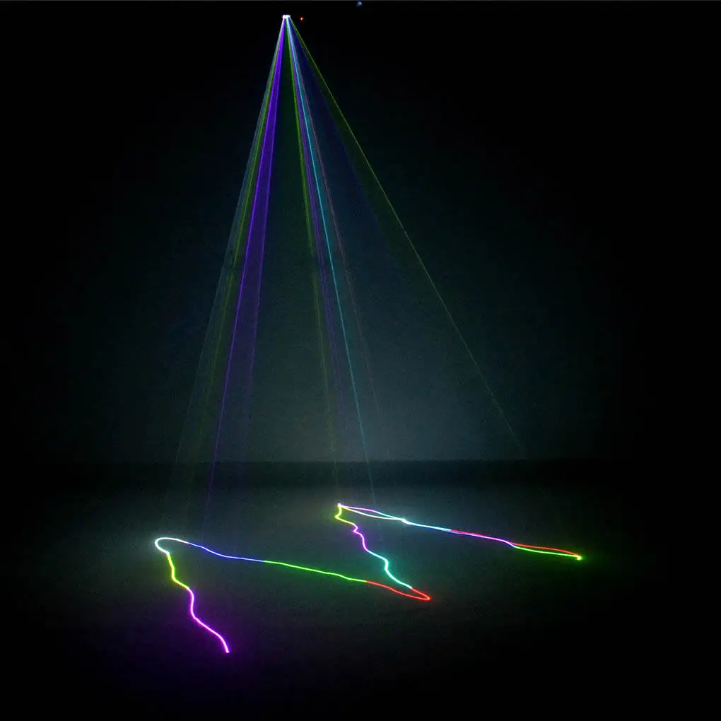 AUCD мини дистанционный 3D эффект 400 МВт RGB Полноцветный лазерный проектор огни 8CH DMX Диско DJ вечерние шоу сканирование луча сценическое освещение 3D-F