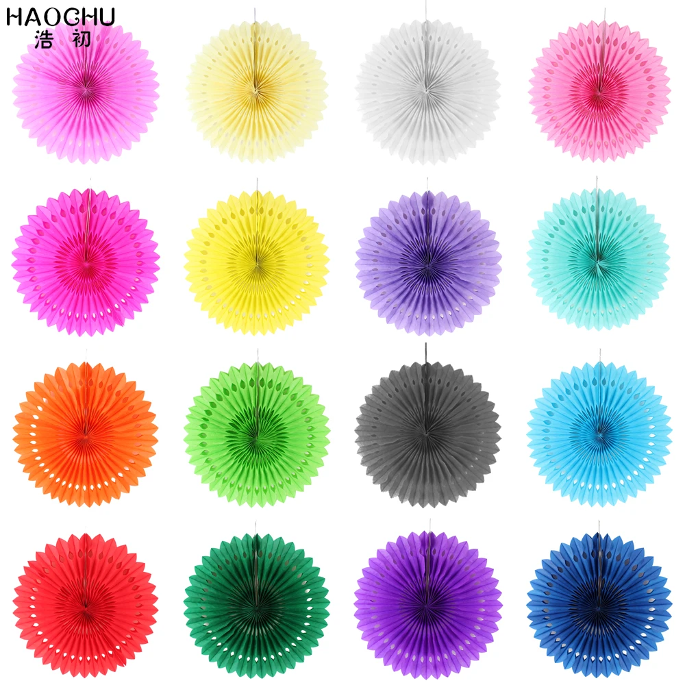 10 шт. 8/12/16 дюймов полые ткани бумажный Веерообразный цветок флюгеры фон свадьба брак вечерние день рождения, детский душ украшения