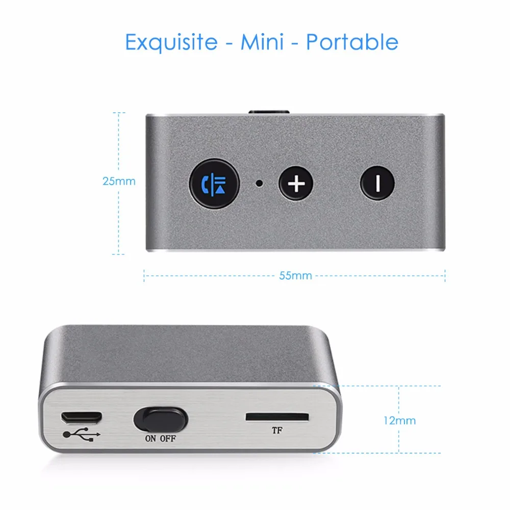 SOONHUA Portable Bluetooth4 2 Receiver 3 5mm Converter Music Mini Wireless Adapter With Car Aux Cable Free for Speaker Headphone