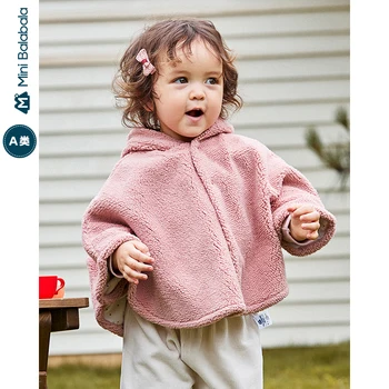 

Minibala Men and women baby outing clothes 2020 autumn new baby lamb hair cloak coat cute