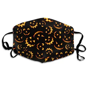 

Halloween Horror Symbols Washable Reusable Mask, Cotton Anti Dust Half Face Mouth Mask For Kids Teens Men Women With