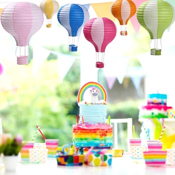 

6PCS/Sets Hot Air Balloon Paper Lanterns for Wedding Birthday Engagement Christmas Party Decoration Stripe
