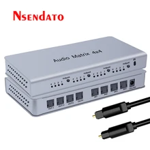 Audio Matrix 4x4 Switch Switcher Splitter SPDIF /TOSLINK Digital Optical Audio 4x4 True Matrix Switcher selettore telecomando