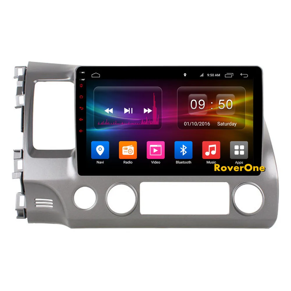 RoverOne для Honda для Civic 2006-2011 Android 9,0 Автомагнитола Стерео gps навигация Центральный Multimidia головное устройство MirrorLink DSP
