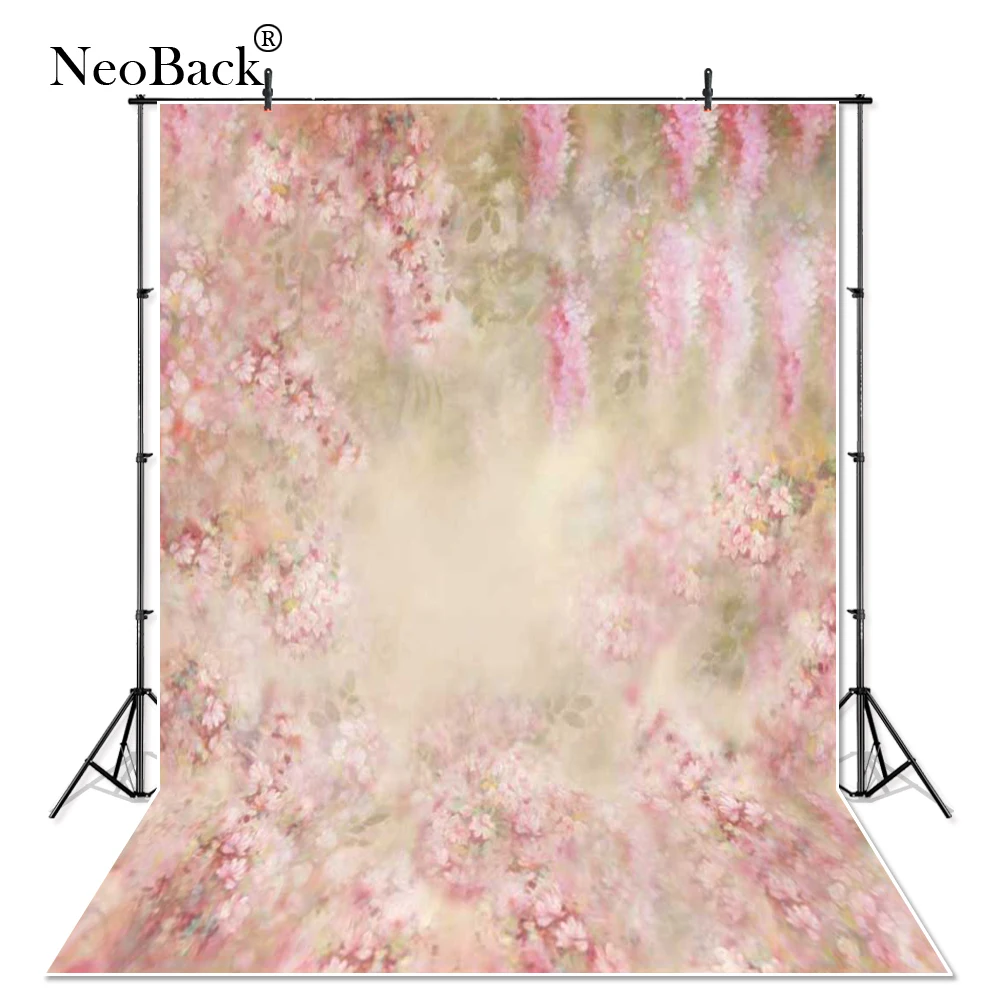 Виниловые весенние пасхальные розовые фоны NeoBack для фотосъемки новорожденных в