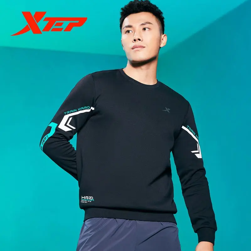 

Xtep Fashion Solid Color Hoody Man Winter Thicken capless Pullover Men's Round Collar Long Sleeve Sportwear 880129050011