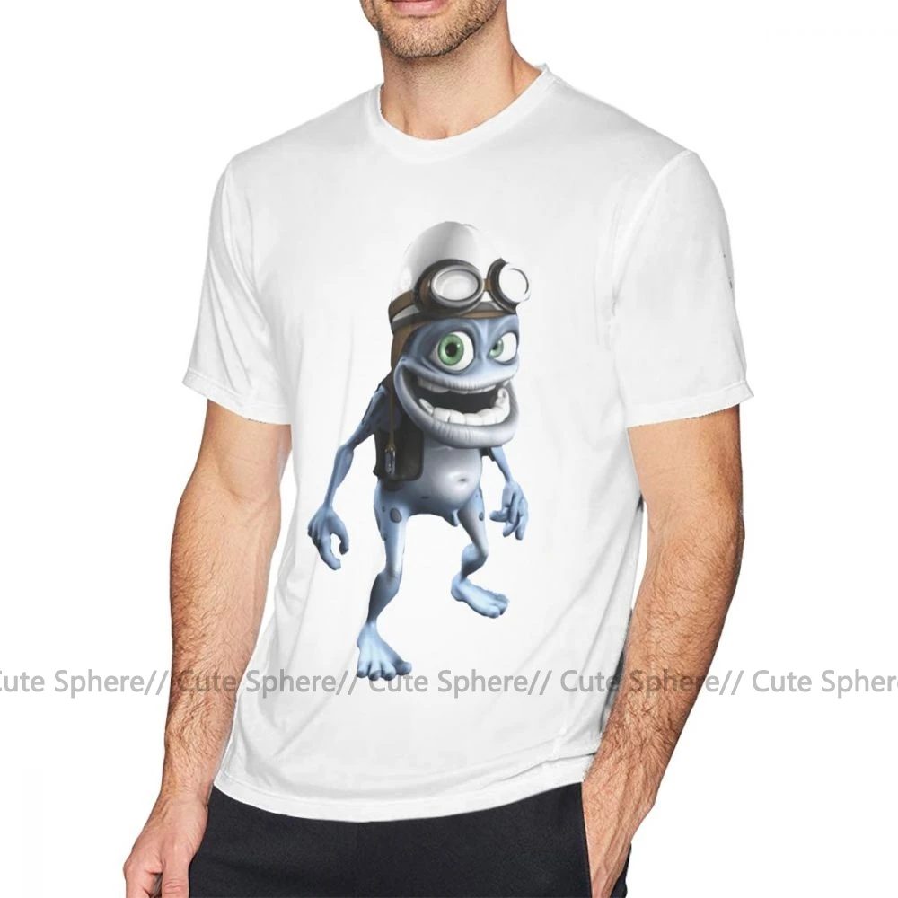Футболка Crazy Frog, футболка Crazy Frog, модная футболка с принтом, футболка с коротким рукавом, потрясающая Хлопковая мужская футболка 4xl - Цвет: White