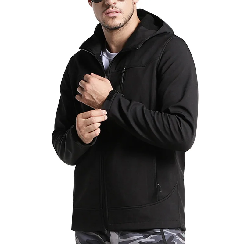 HEFLASHOR водонепроницаемая куртка софтшелл ветрозащитная легкая с капюшоном для